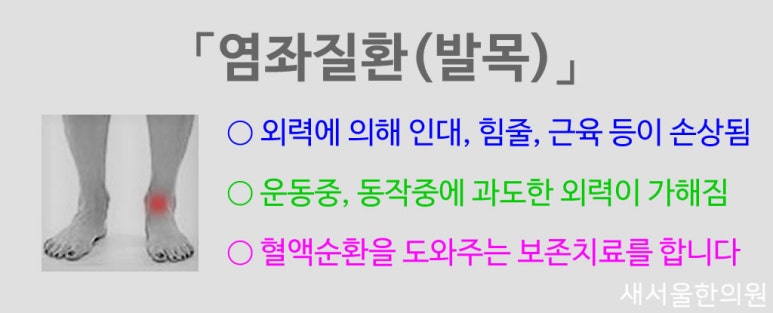 Sprain 염좌질환 발목염좌 발목삠